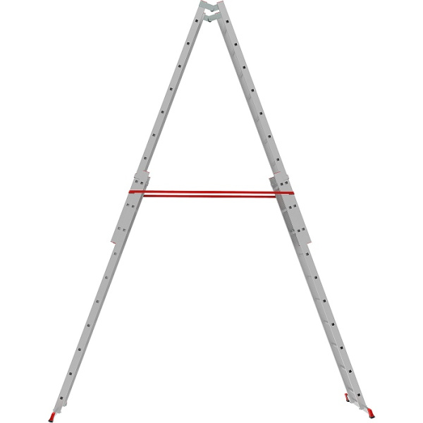 Стремянка алюминиевая 4x10 ступеней двухсторонняя с регулировкой высоты NV5183 Новая Высота 5183410