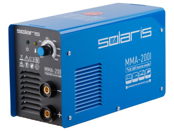 Инвертор сварочный SOLARIS MMA-200I (230В, 20-200 А, 70В, электроды диам. 1.6-4.0 мм, вес 3.4 кг)