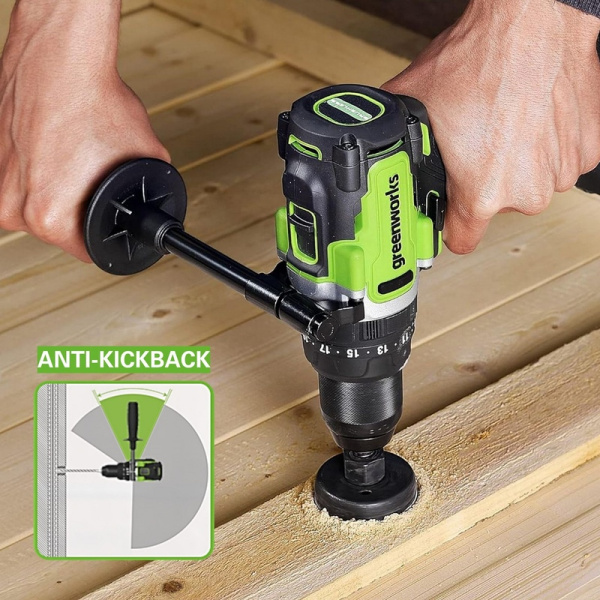 Дрель-шуруповерт аккумуляторная Greenworks GD24DD140 24В