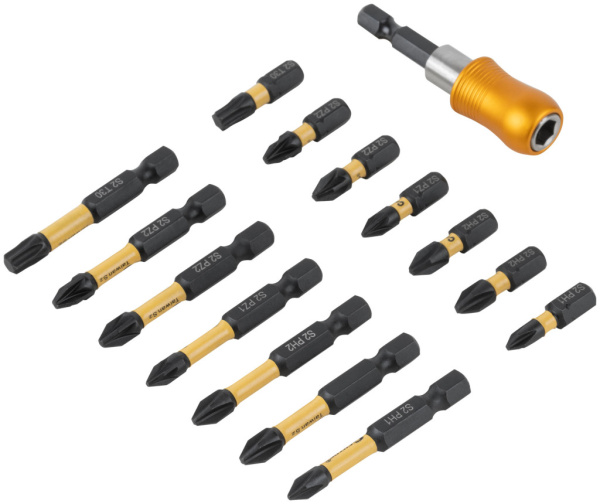 Набор торсионных бит 25/50 мм "Ударник" 15 предметов Profi plus Cutop 83-991