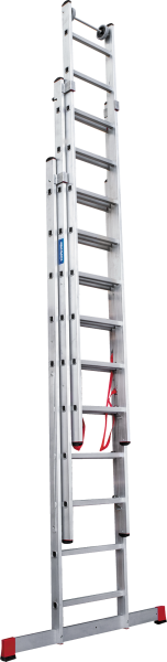 Лестница индустриальная алюминиевая трехсекционная 3x10 ступеней NV5230 Новая высота 5230310