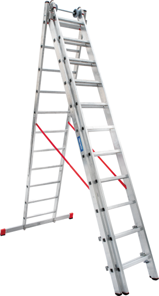 Лестница индустриальная алюминиевая трехсекционная 3x11 ступеней NV5230 Новая высота 5230311