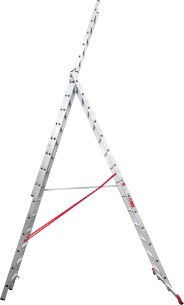 Лестница профессиональная алюминиевая трёхсекционная 3х14 ступеней NV3230 Новая высота 3230314