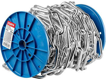 М10 Цепь сварная длиннозвенная оцинк. DIN 763 (бухта 10 м)