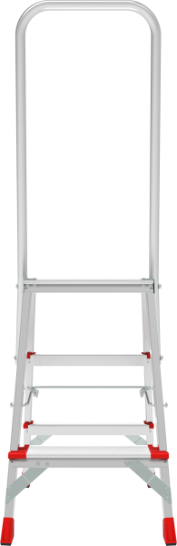 Стремянка профессиональная алюминиевая 3 ступени площадка 350х260 мм дуга безопасности 800 мм NV3136 Новая высота 3136103