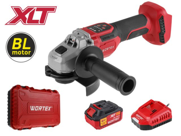 Аккум. углошлифмашина WORTEX CAG 1812-2 SE в чем. XLT SET БЕСЩЕТ., 18 В, 125 мм, 3000-8500 об/мин 