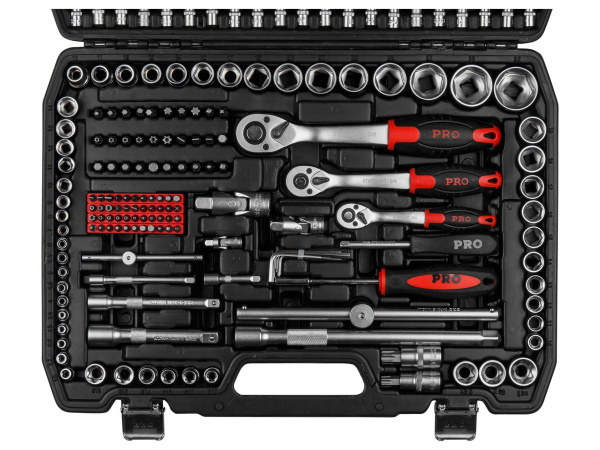 Набор головок и ключей 216пр. 1/4",3/8",1/2" PRO STARTUL STUTTGART (PRO-216S) (6 граней)