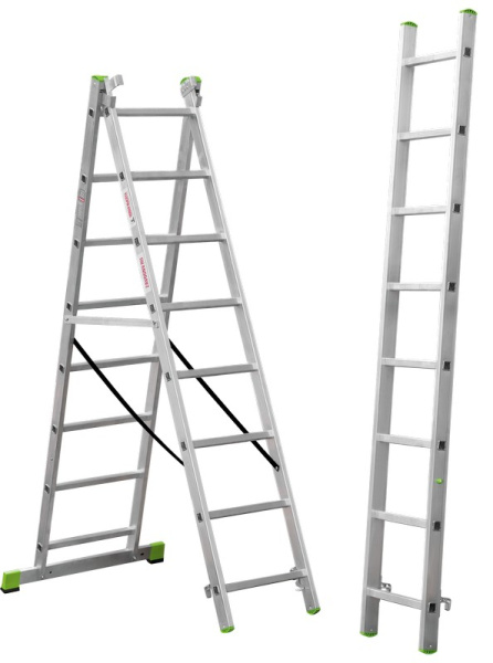 Лестница алюминиевая трехсекционная 3х8 ступеней NV223 Новая высота 2230308