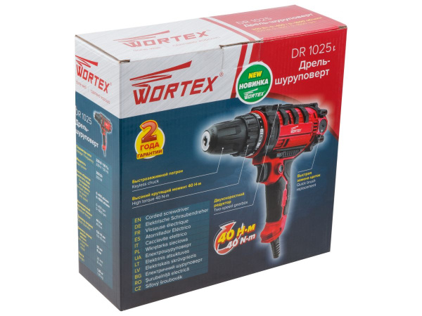Дрель-шуруповерт WORTEX DR 1025 в кор. 