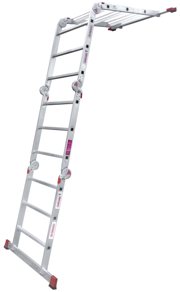 Лестница-трансформер профессиональная 4x3 ступеней 80 мм с помостом ширина 650 мм NV3335 Новая высота 3335403