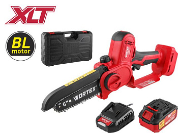 Аккумуляторная мини-пила WORTEX CEC 2518-2 в чем. ALL1 XLT SET БЕСЩЕТ., 18 В, 15 см 