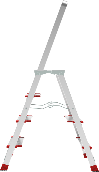 Стремянка профессиональная алюминиевая 4 ступени площадка 350х260 мм NV3137 Новая высота 3137104