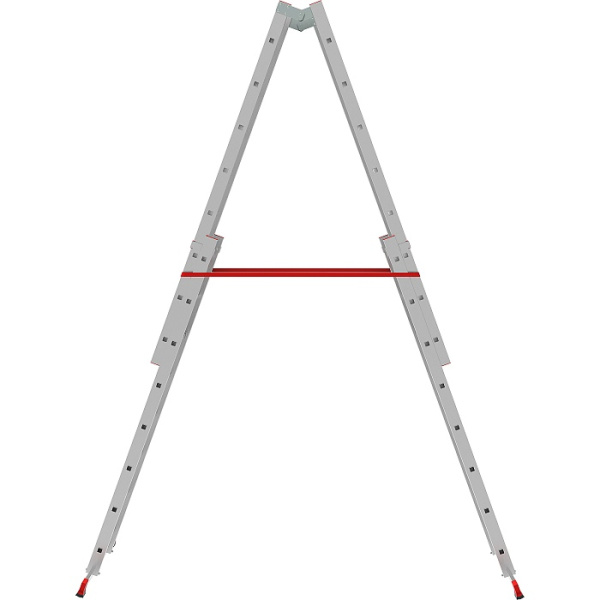 Стремянка алюминиевая 4x8 ступеней двухсторонняя с регулировкой высоты NV5183 Новая Высота 5183408