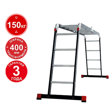 Лестница-трансформер профессиональная 4х4 ступени ширина 400 мм NV3320 Новая высота 3320404-013