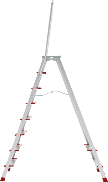 Стремянка профессиональная алюминиевая 8 ступеней 130мм площадка 350х260мм дуга безопасности 800мм Новая высота 3139108