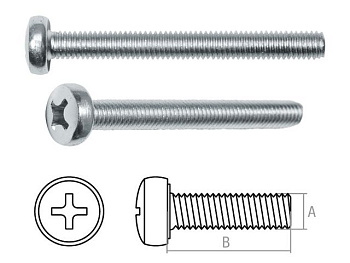 5x50 мм Винт полусф. головка цинк DIN 7985 неполн.резьба (250 шт.)