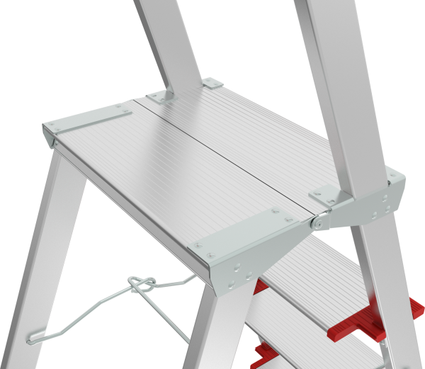 Стремянка профессиональная алюминиевая 3 ступени с большой площадкой и органайзером NV3138 Новая высота 3138103