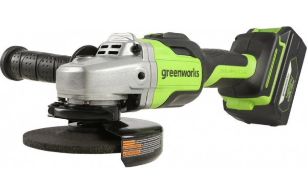 Угловая шлифовальная машина аккумуляторная Greenworks GD24AGK2 24В 