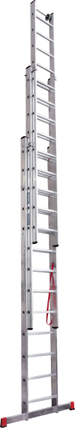 Лестница индустриальная алюминиевая трехсекционная 3x13 ступеней NV5230 Новая высота 5230313