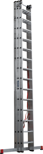 Лестница индустриальная алюминиевая трехсекционная 3x14 ступеней NV5230 Новая высота 5230314
