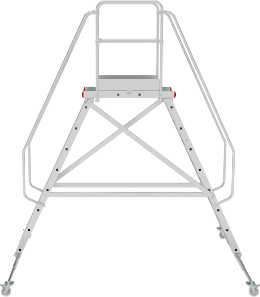 Индустриальная передвижная двухсторонняя лестница-подмости с платформой 2x9 ступеней NV5520 Новая высота 5520209