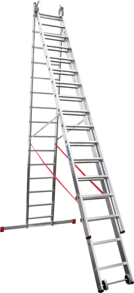 Лестница индустриальная алюминиевая трехсекционная 3x15 ступеней NV5230 Новая высота 5230315