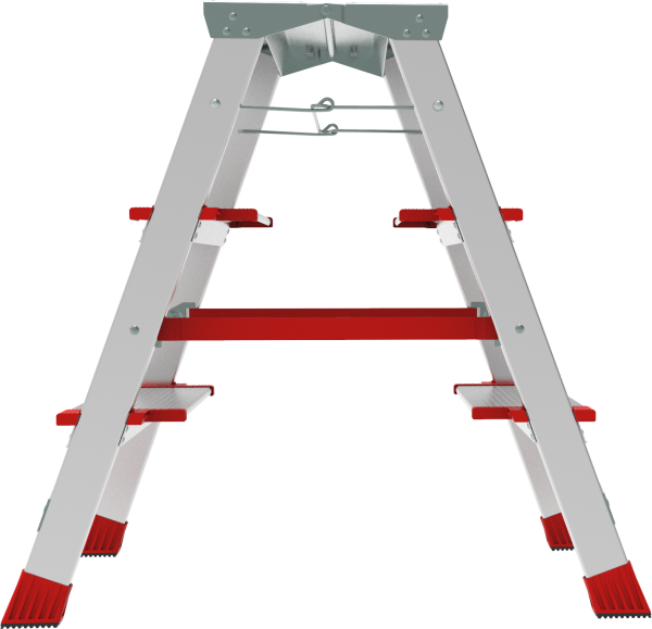 Стремянка профессиональная алюминиевая двухсторонняя 2x3 ступени 130 мм площадка 260 мм NV3127 Новая высота 3127203