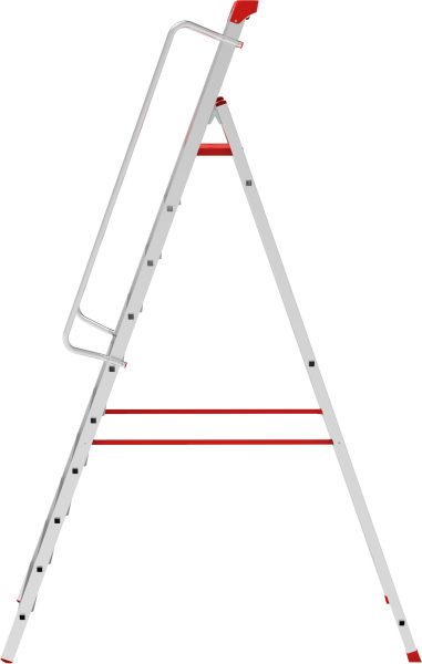 Стремянка индустриальная алюминиевая 10 развальцованных ступеней органайзер NV5115 Новая высота 5115110