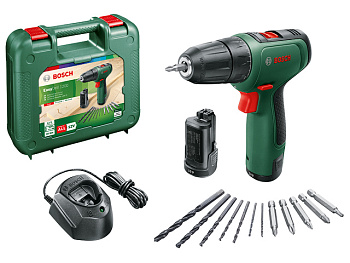 Аккумуляторная дрель-шуруповерт BOSCH EasyDrill 1200 в чем. + набор сверл и бит 