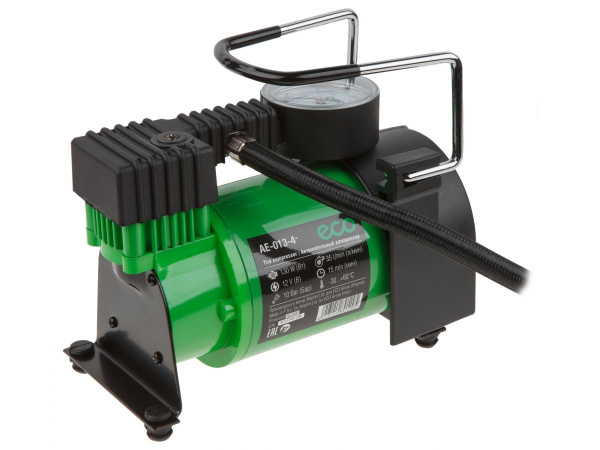Компрессор автомобильный ECO AE-013-4 (12 В, 130 Вт, 35 л/мин, 10 бар (манометр 7 бар), сумка)