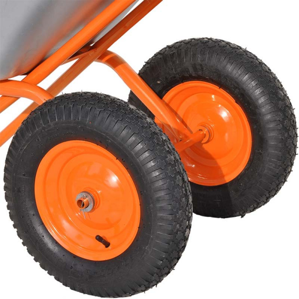 Тачка строительная SKIPER 2х130 expert PRO (до130л, до350кг, 2x4.00-8, ось20*80)