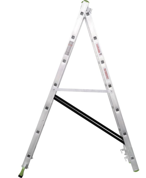 Лестница алюминиевая двухсекционная 2x7 ступеней NV2220 Новая высота 2220207