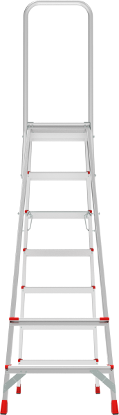Стремянка профессиональная алюминиевая 7 ступеней площадка 350х260 мм дуга безопасности 800 мм NV3136 Новая высота 3136107