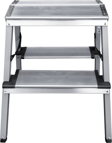 Стремянка алюминий-сталь 2x2 ступени 130 мм с площадкой 260 мм NV1147 Новая высота 1147202