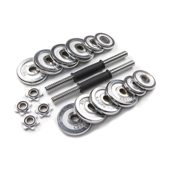 Набор гантелей хромированных AMETIST в чемодане 15 кг