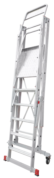 Индустриальная передвижная складная лестница-стремянка с платформой 6 ступеней NV5540 Новая высота 5540106
