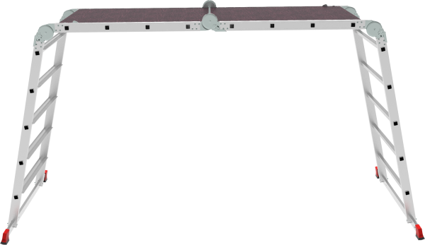 Лестница-трансформер профессиональная 2х4+2х5 развальцованных ступеней с помостом ширина 800 мм NV3336 Новая высота 3336245
