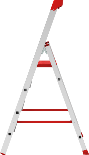 Стремянка индустриальная алюминиевая 4 развальцованные ступени органайзер NV5115 Новая высота 5115104