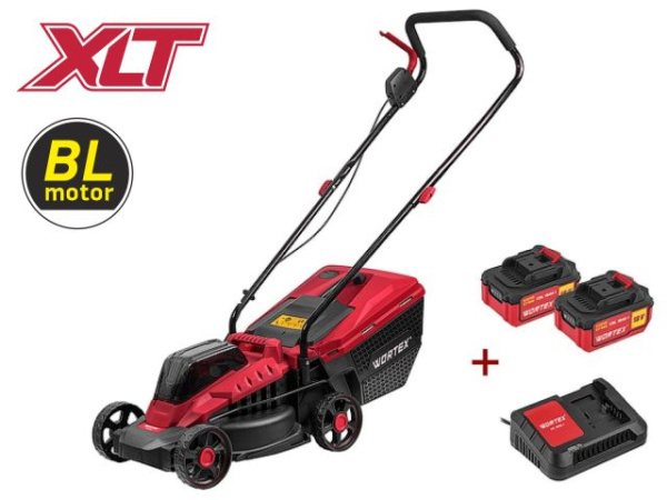Газонокосилка аккумуляторная WORTEX CLM 3336 ALL1 XLT SET БЕСЩЁТ.ДВИГ., 18В+18В, 2акб, 4Ач, шир.3 