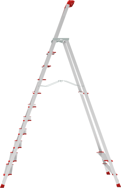 Стремянка профессиональная алюминиевая 11 ступеней с большой площадкой и органайзером NV3138 Новая высота 3138111