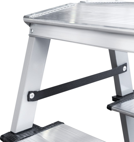 Стремянка алюминий-сталь 2x5 ступеней 130 мм с площадкой 260 мм NV1147 Новая высота 1147205