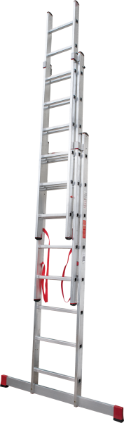 Лестница профессиональная алюминиевая трёхсекционная 3х8 ступеней NV3230 Новая высота 3230308