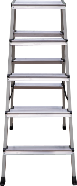 Стремянка алюминий-сталь двухсторонняя 2x5 ступеней с площадкой 260 мм NV2140 Новая высота 2140205
