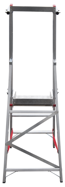 Стремянка алюминиевая 3 развальцованных ступеней 80 мм площадка 400х400 мм NV5170 Новая высота 5170103