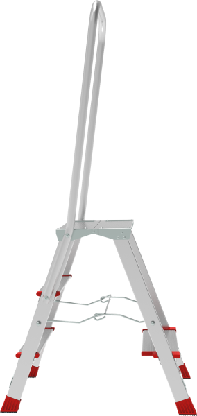 Стремянка профессиональная алюминиевая 3 ступени площадка 350х260 мм дуга безопасности 800 мм NV3136 Новая высота 3136103