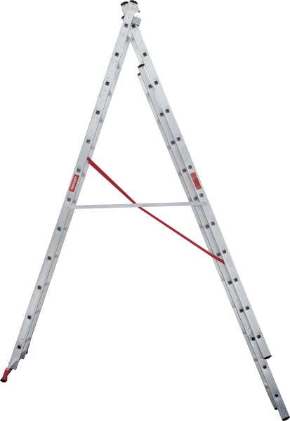 Лестница профессиональная алюминиевая трёхсекционная 3х12 ступеней NV3230 Новая высота 3230312