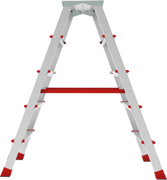 Стремянка профессиональная алюминиевая 2x5 ступеней двухсторонняя с площадкой 350х260 мм NV3121 Новая высота 3121205
