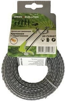 Леска для триммера 2,0х15м "крученая с сердечником"  Green Revolution ЛС-715020