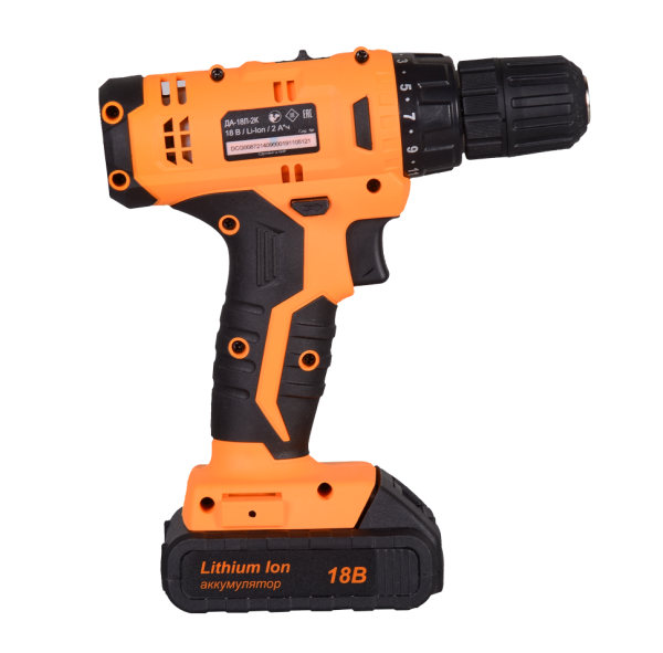 Дрель-шуруповерт аккумуляторная ДА-18Л-2К (2,0 А/ч) Вихрь