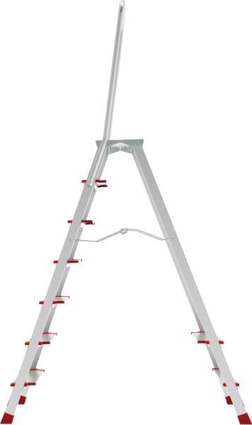 Стремянка профессиональная алюминиевая 7 ступеней 130мм площадка 350х260мм дуга безопасности 800мм Новая высота 3139107